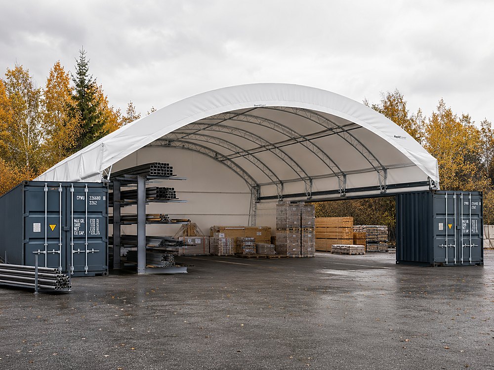 RapidCover Container Shelter im Einsatz