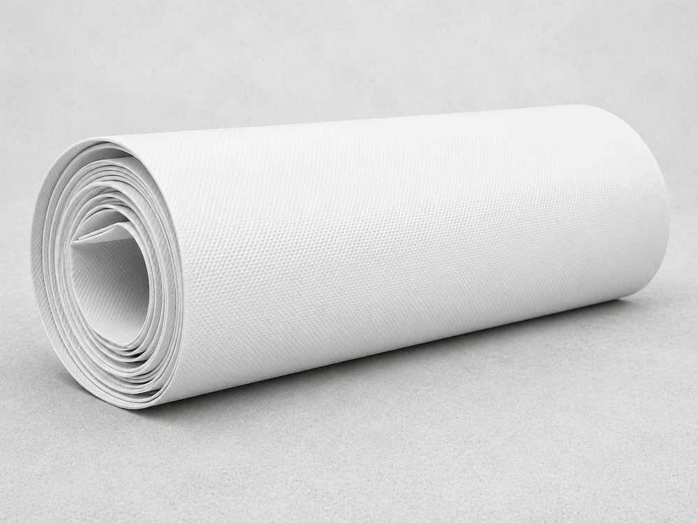 Aufgerollte weiße PVC-Ersatzplane